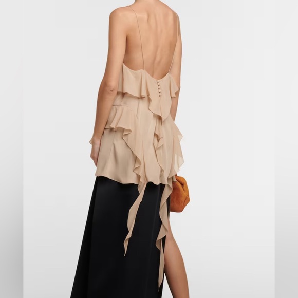 NWT KHAITE Piet ruffled silk georgette camisole - Picture 3 of 6